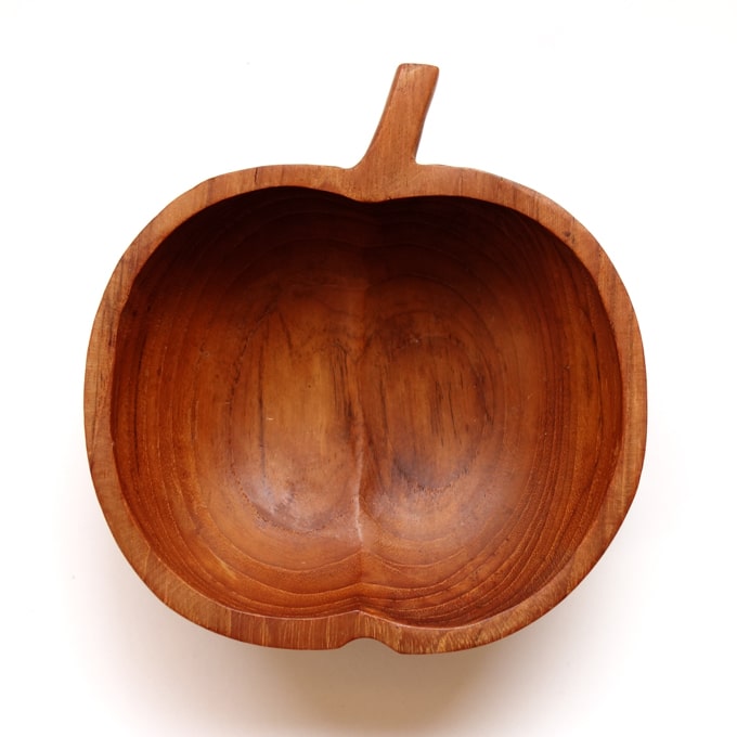 ヴィンテージ木製ボウル　リンゴ