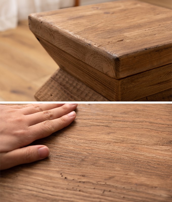 古材の味わい深い木肌が格好いい家具