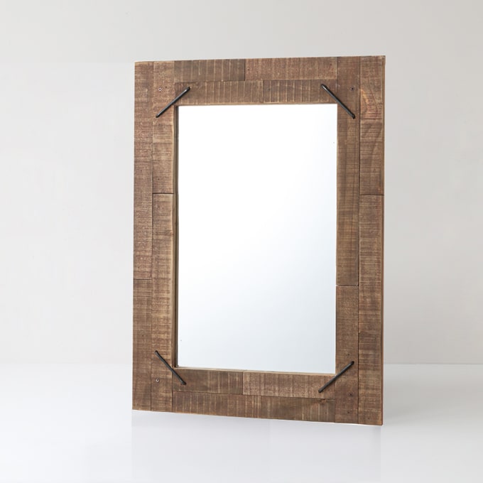 木枠ウォールミラー　鏡