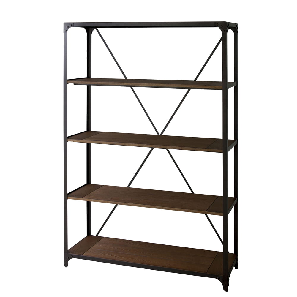 黒鉄脚4段スチールシェルフ幅120