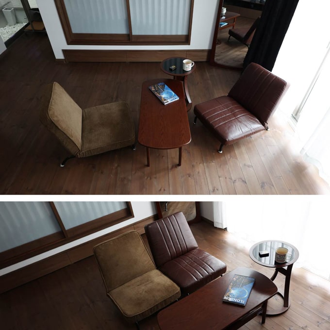シングルソファ　リクライニングできる椅子