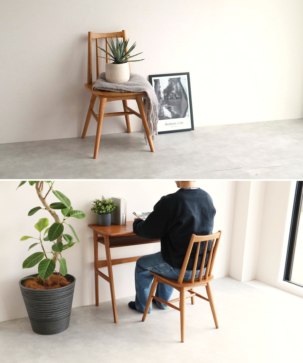 木製チェアをサイドテーブルにしてもおしゃれ