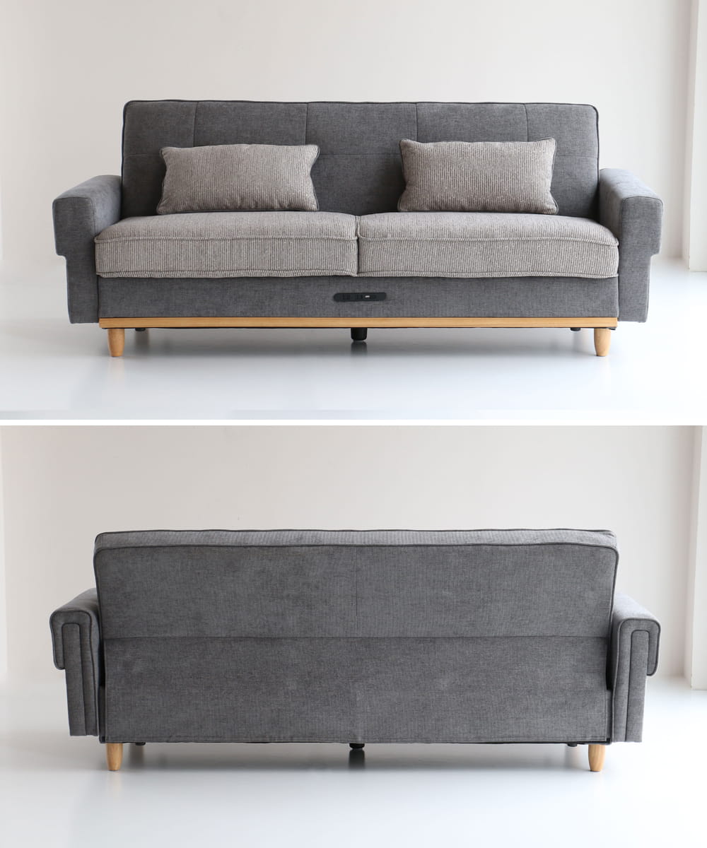 ソファベッド前面・後ろ側