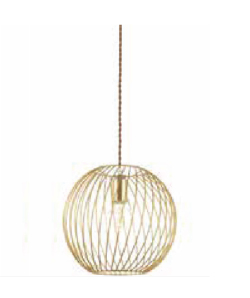 ゴールドのスケルトン丸いペンダントライト