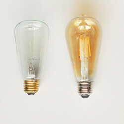 レトロ白熱電球とLED電球 未点灯