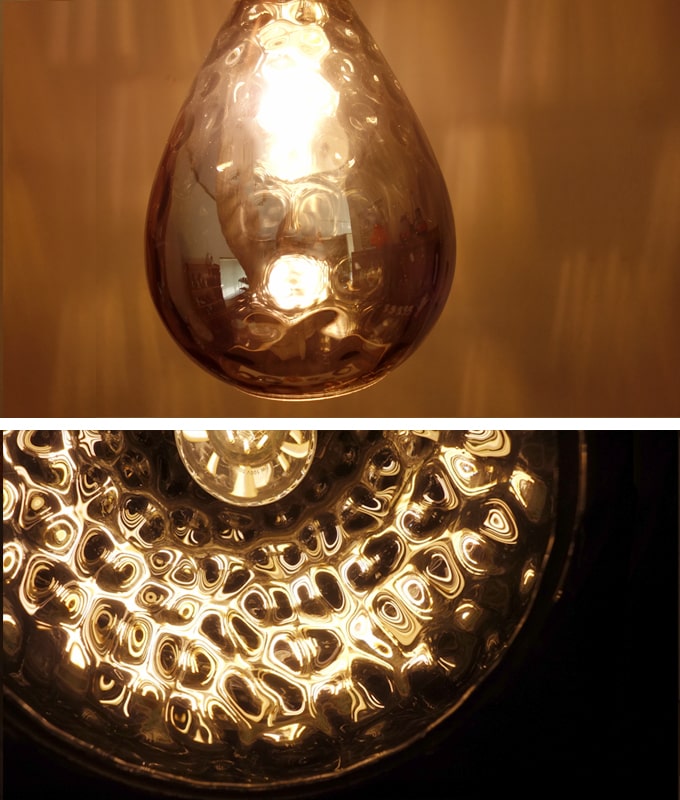 LED電球使用時の雫型ペンダントライト