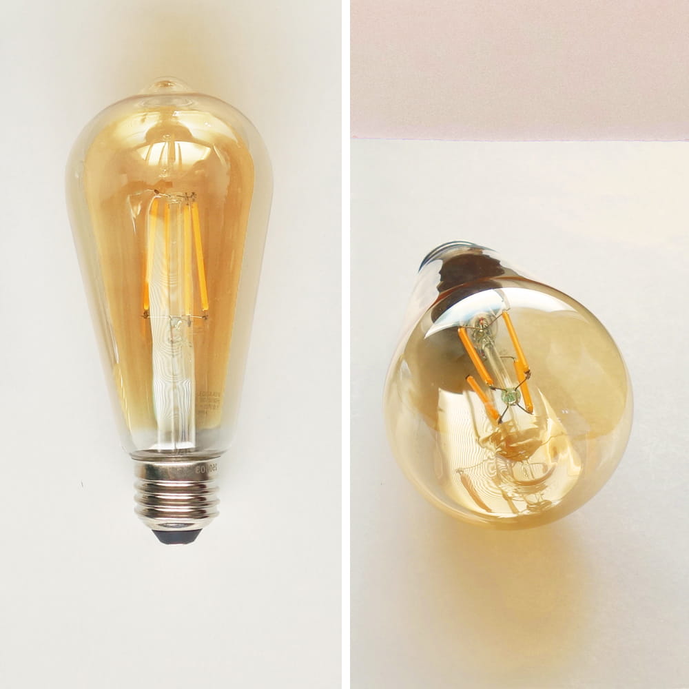 レトロな琥珀色のLEDエジソン電球