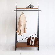 ウォルナット棚付きハンガーラック