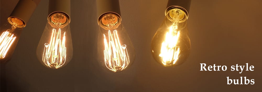 レトロ白熱電球とLEDエジソン電球を比較