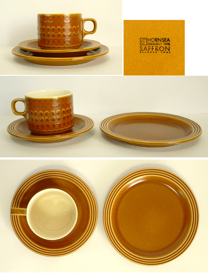 tw0226イギリスHORNSEA Saffron コーヒーカップトリオ*amber design*北欧家具やビンテージ雑貨等のインテリア通販