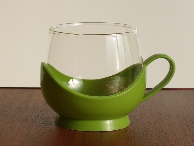 ドイツ製ビンテージガラスカップ ホルダー アンバーデザイン