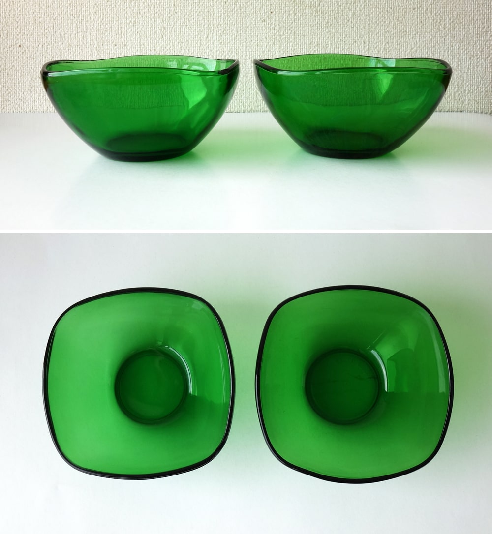 グリーンガラス食器　ヴィンテージ